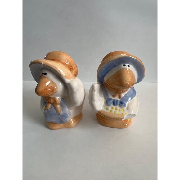 Lefton Other - Vintage Hand-Painted Ceramic Farmer Duck Salt & Pepper Shakers Set E2